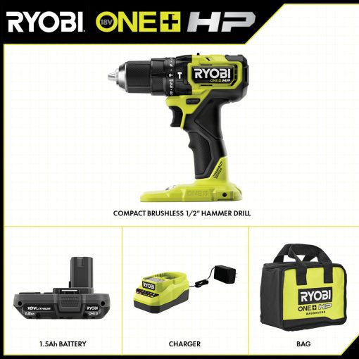 18V ONE+ HP Compact Brushless 1/2" Hammer Drill Kit - Image 2