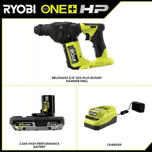 18V ONE+ HP COMPACT BRUSHLESS 5/8" SDS-PLUS ROTARY HAMMER KIT - Image 2