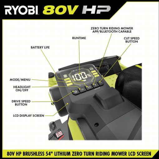 80V HP BRUSHLESS 54" LITHIUM ELECTRIC ZERO TURN RIDING MOWER KIT - Image 5