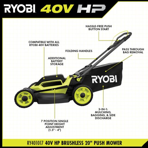 40V HP BRUSHLESS 20" PUSH MOWER KIT - Image 4