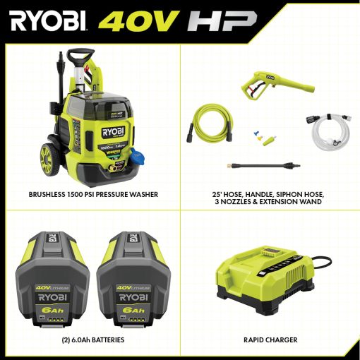 40V HP BRUSHLESS WHISPER SERIES 1500 PSI 1.2 GPM PRESSURE WASHER - Image 2