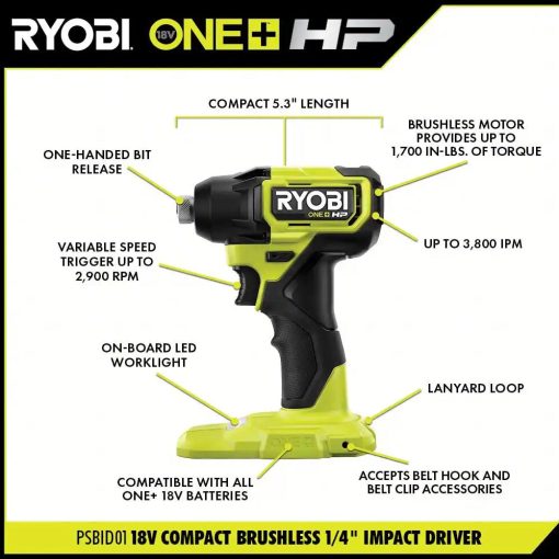 18V ONE+ HP Compact Brushless 6-Tool Combo Kit - Image 5