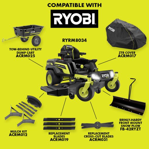 80V HP BRUSHLESS 54" LITHIUM ELECTRIC ZERO TURN RIDING MOWER KIT - Image 15
