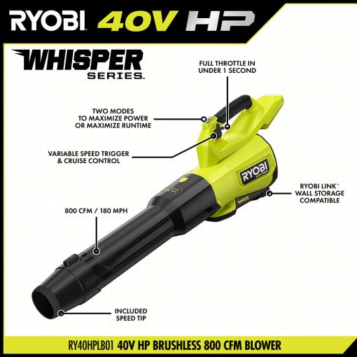 40V HP Brushless 800 CFM Blower - Image 3