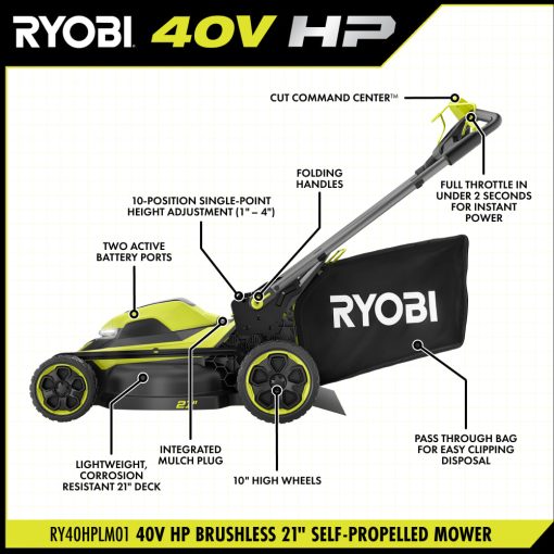 40V HP BRUSHLESS 21" SELF-PROPELLED MOWER - Image 3