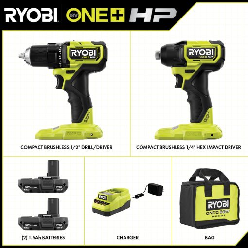 18V ONE+ HP COMPACT BRUSHLESS 2-TOOL COMBO KIT - Image 2