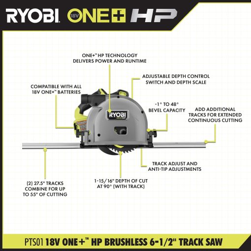 18V ONE+ HP BRUSHLESS 6-1/2" TRACK SAW KIT - Image 2