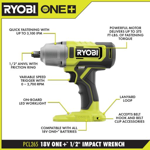 18V ONE+ 1/2" IMPACT WRENCH KIT - Image 2