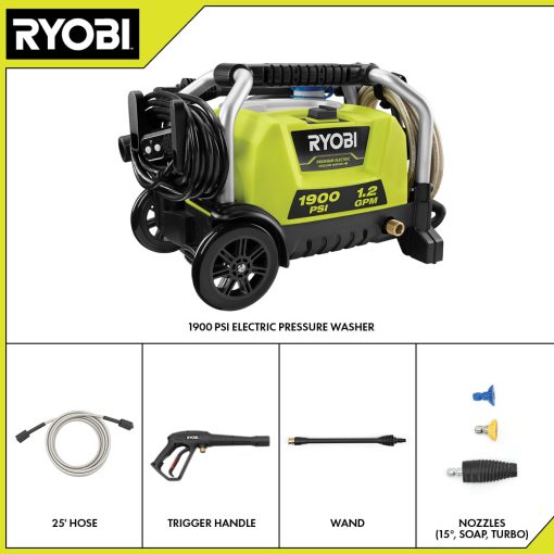 1900 PSI 1.2 GPM Electric Pressure Washer - Image 2