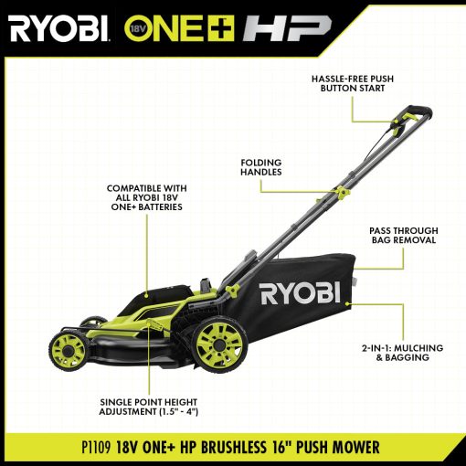 18V ONE+ HP BRUSHLESS 16" PUSH MOWER - Image 2
