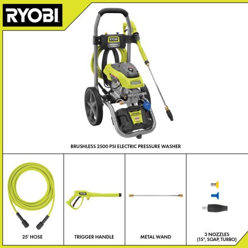 BRUSHLESS 2500 PSI ELECTRIC PRESSURE WASHER WITH FREE 12" 2300 PSI SURFACE CLEANER - Image 3