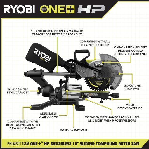 18V ONE+ HP BRUSHLESS 10" SLIDING COMPOUND MITER SAW KIT - Image 2