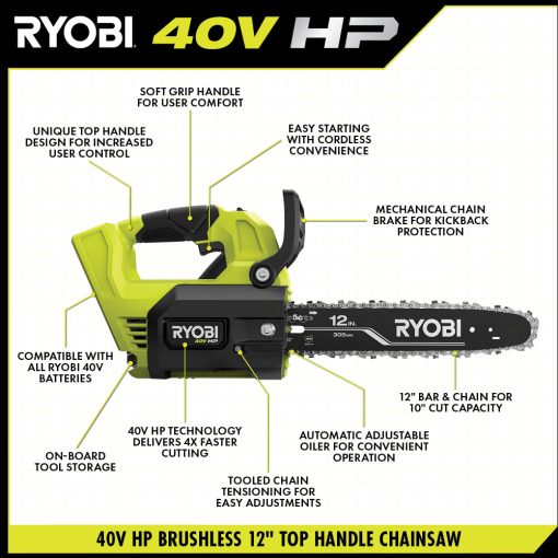 40V HP BRUSHLESS 12" TOP HANDLE CHAINSAW KIT - Image 3