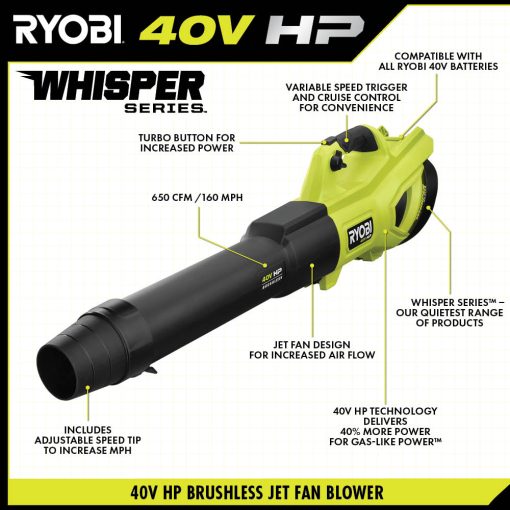 40V HP BRUSHLESS 650 CFM WHISPER SERIES BLOWER KIT - Image 3