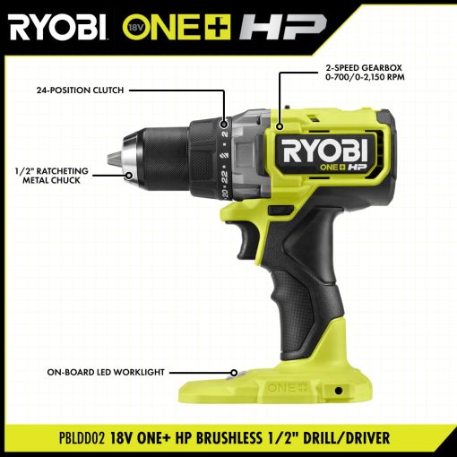 18V ONE+ HP Brushless 1/2" Drill/Driver Kit - 图片 4