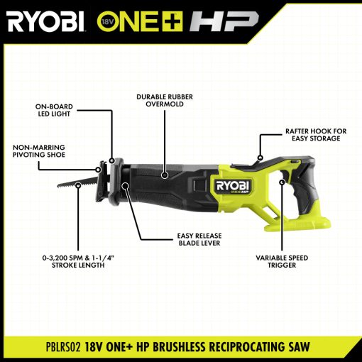 18V ONE+ HP Brushless Reciprocating Saw - Image 2