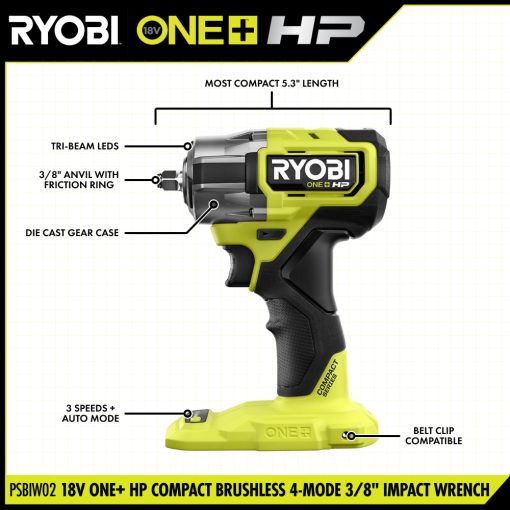 18V ONE+ HP Compact Brushless 4-Mode 3/8" Impact Wrench - 图片 3