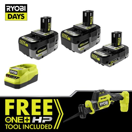 18V ONE+ LITHIUM HIGH PERFORMANCE STARTER KIT WITH FREE 18V ONE+ HP COMPACT BRUSHLESS ONE-HANDED RECIPROCATING SAW