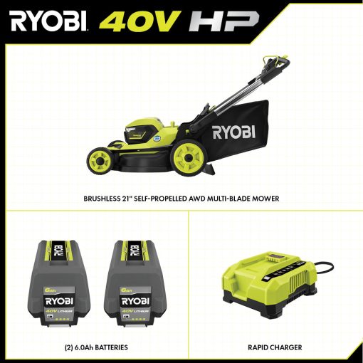 40V HP BRUSHLESS 21" SELF-PROPELLED AWD MULTI-BLADE MOWER KIT - Image 3