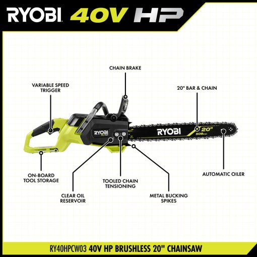40V HP Brushless 20" Chainsaw - Image 3