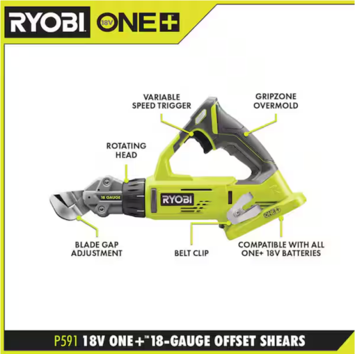 18V ONE+ 18-GAUGE OFFSET SHEAR - Image 2
