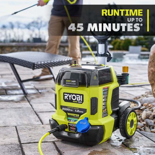 40V HP BRUSHLESS WHISPER SERIES 2000 PSI PRESSURE WASHER - Image 6