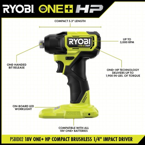 18V ONE+ HP COMPACT BRUSHLESS 2-TOOL COMBO KIT - Image 4