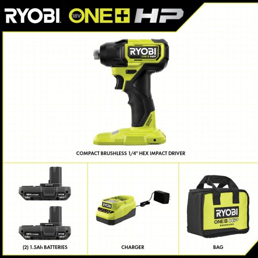 18V ONE+ HP COMPACT BRUSHLESS 1/4" HEX IMPACT DRIVER KIT - Image 2