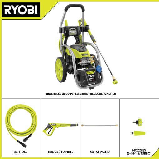 3000 PSI 1.1 GPM BRUSHLESS ELECTRIC PRESSURE WASHER WITH 12" 2300 PSI SURFACE CLEANER - Image 2